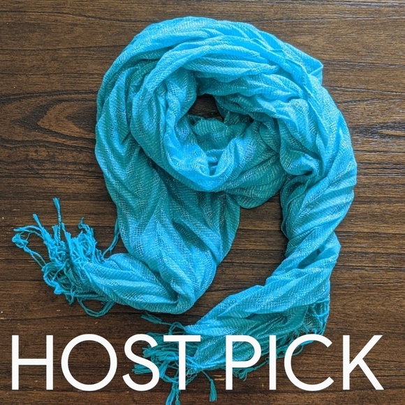 💕HOST PICK💕Lightweight Teal Scarf - Picture 1 of 7